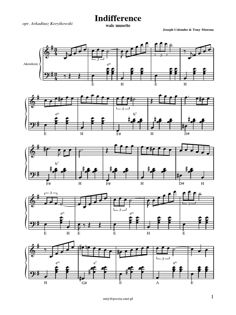 Indifference - Akordeon | PDF | Accordion
