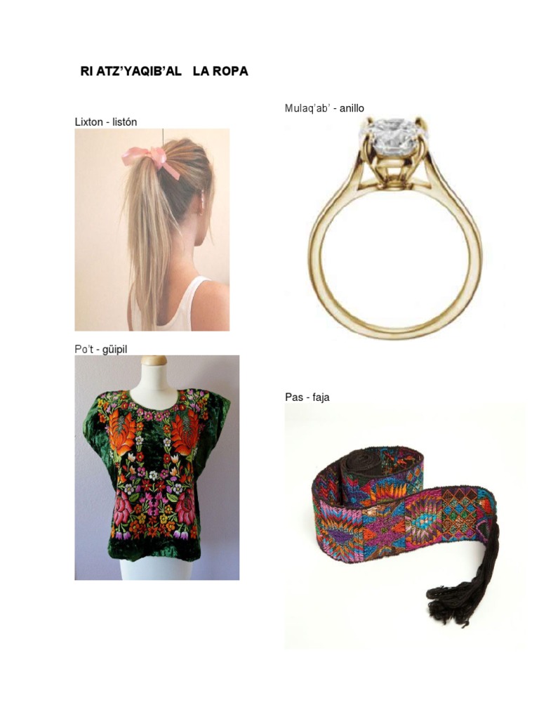 Vocabulario de Ropa y Útiles en Mam | PDF | Ciencias sociales