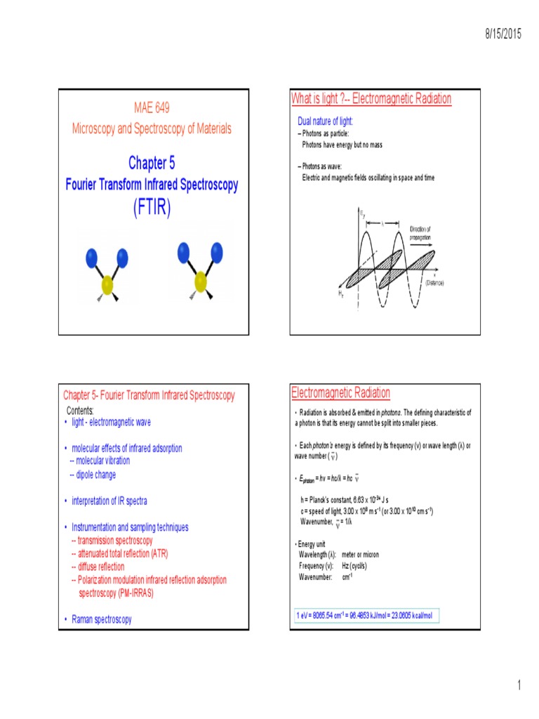 Understanding Fourier Transform Infrared Spectroscopy | PDF | Infrared ...