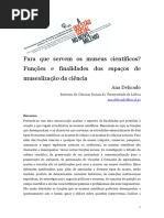 (Delicado, A.) Para Que Servem Os Museus Científicos Funções e Finalidades Dos Espaços de Musealização Da Ciência