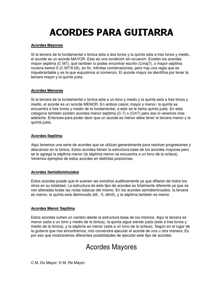 Guía Completa de Acordes de Guitarra | PDF | Acorde (Música) | Musicología