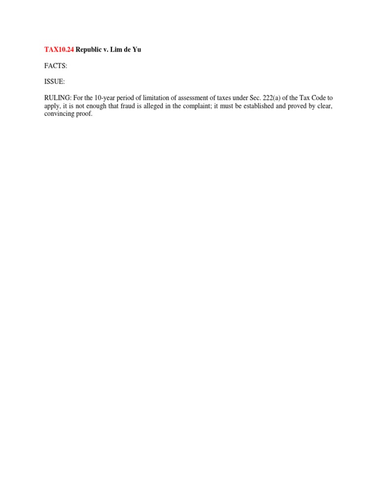 Lim Case Tax | PDF