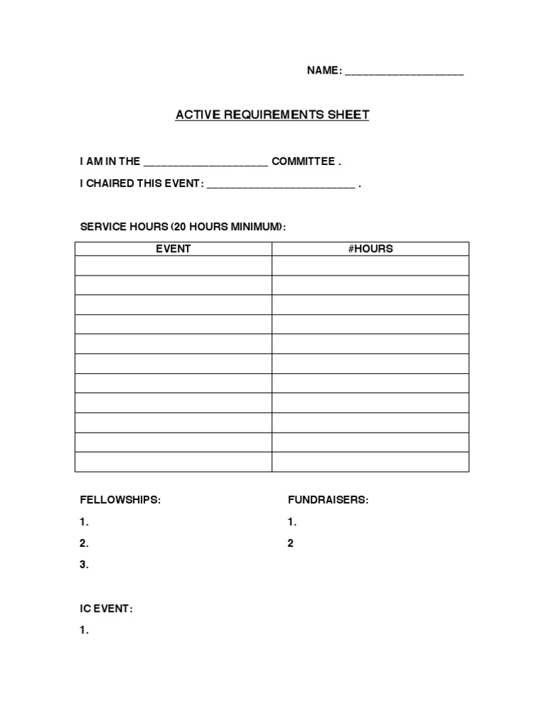 Active Requirements Sheet | PDF | Business | Finance & Money Management