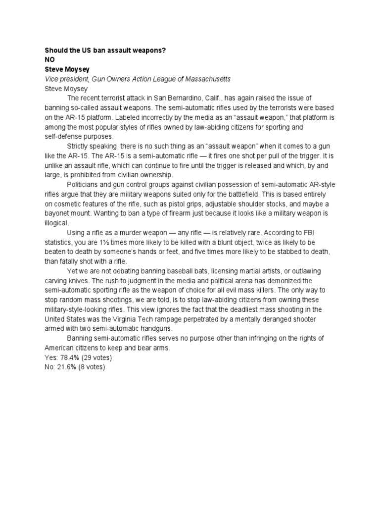 Vice President, Gun Owners Action League of Massachusetts Should The