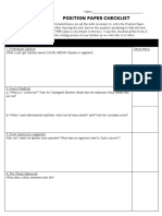 Position Paper Checklist