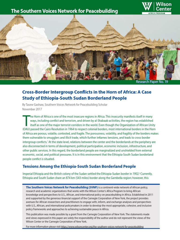 Cross-Border Intergroup Conflicts in The Horn of Africa A Case Study of ...