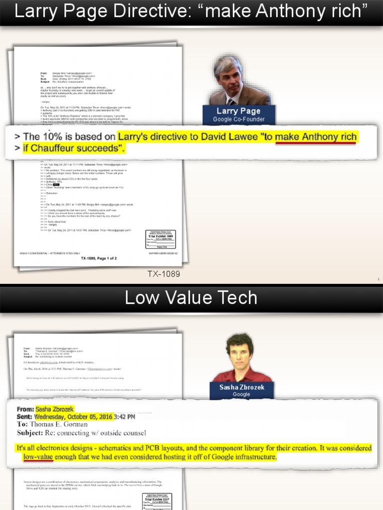 Uber Opening Final Pdf Waymo Uber Company
