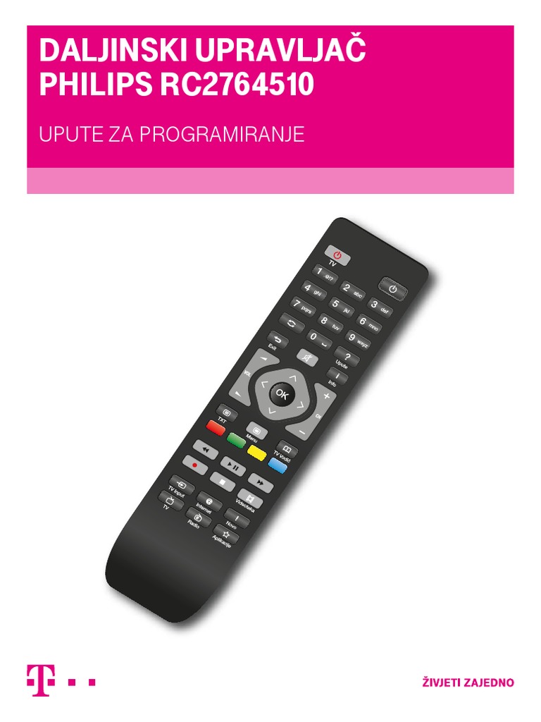 Upute Za Programiranje MAXtv Daljinskog Upravljaca Philips RC2764510 PDF |  PDF