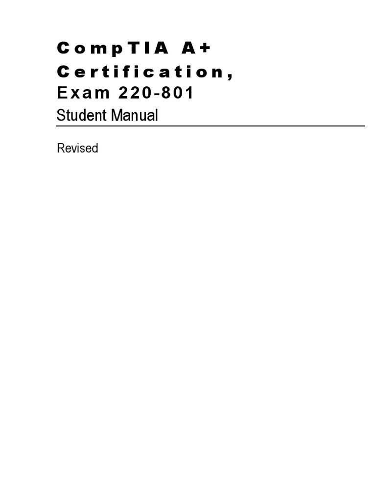 CompTIA A+ Certification, Exam 220-801 SM - Modulos 1-6 | PDF ...