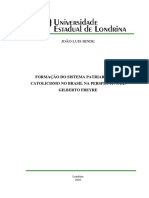 Binde, J.L. - Formação Do Sistema Patriarcal e o Catolicismo No Brasil Na Perspectiva de Gilberto Freyre (Dissertação em Ciências Sociais, UEL)