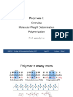 Polymers I:: Molecular Weight Determination Polymerization