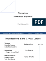 Dislocations Mechanical Properties: Prof. Wendy Liu