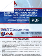 Query Optimization Algorithm Based on Relational Algebra Equivalence