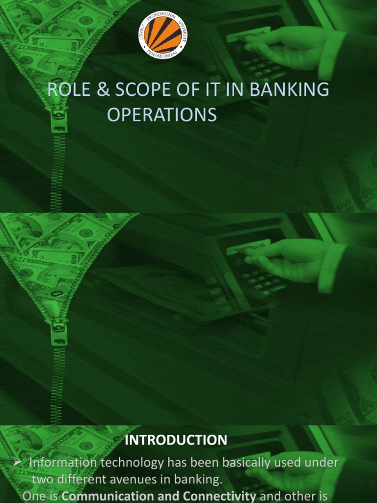 IT's Role in Banking Operations | PDF | Online Banking | Banks & Banking