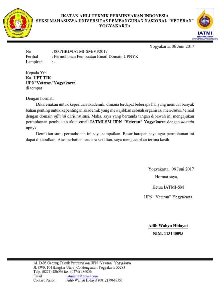 060 Surat Permohonan Domain Iatmi