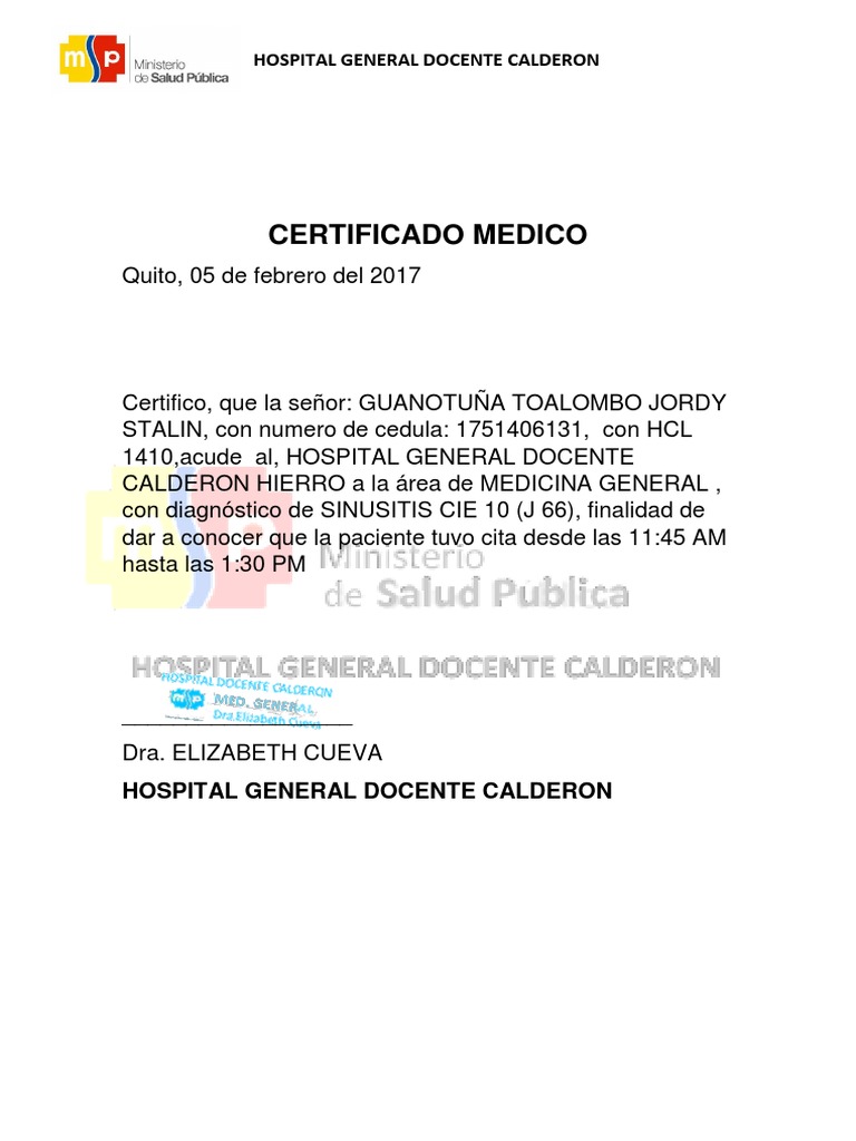 Certificado Medico PDF