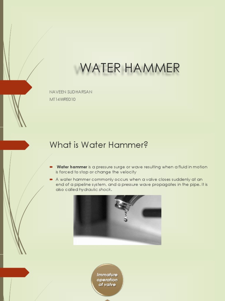 Water Hammer PDF Civil Engineering Plumbing
