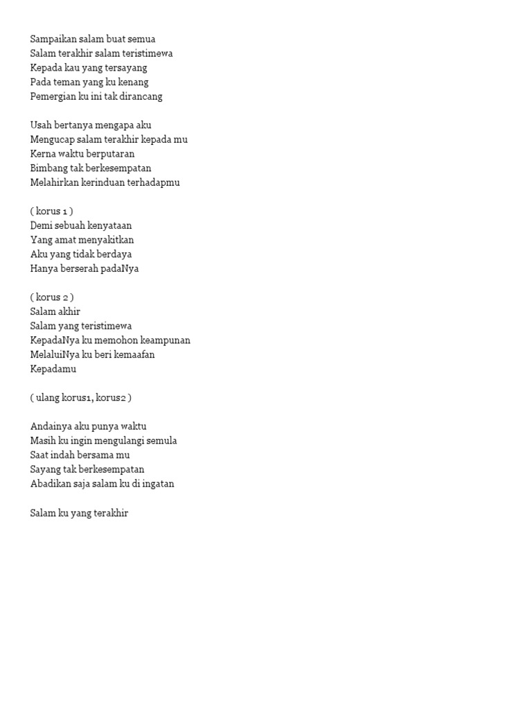 Lirik Salam Terakhir Sudirman Lirik Pdf