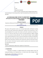 An Exploratory Study To Identify Teaching Styles in Saudi Arabia Based On Three Learning Theories