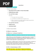 Questions Q1.Valuation Methods