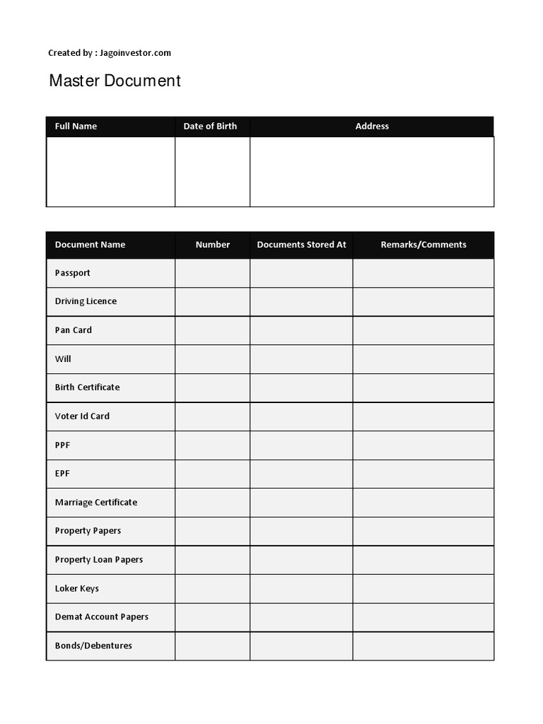 Comprehensive Financial Document Checklist | PDF | Business | Finance ...
