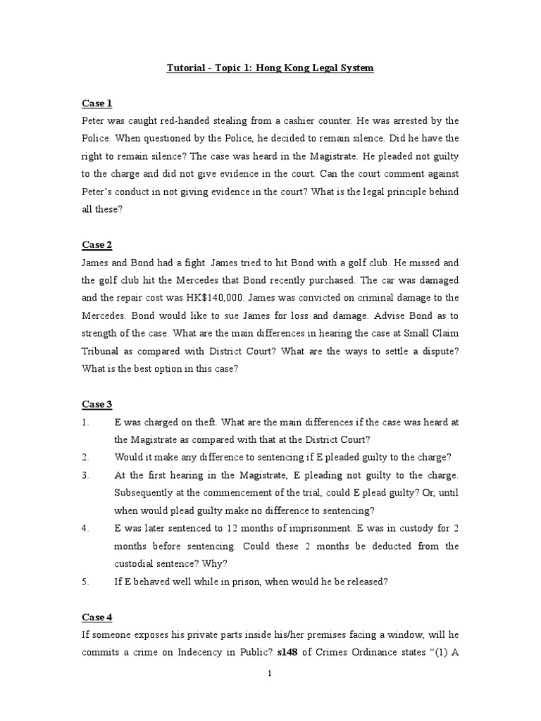 Tutorial Topic 1 PDF | PDF | Bail | Deviance (Sociology)