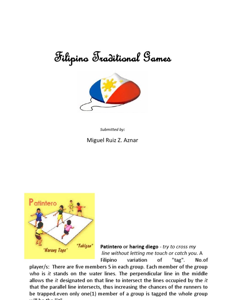 Filipino Traditional Games: Miguel Ruiz Z. Aznar | PDF | Games Of ...