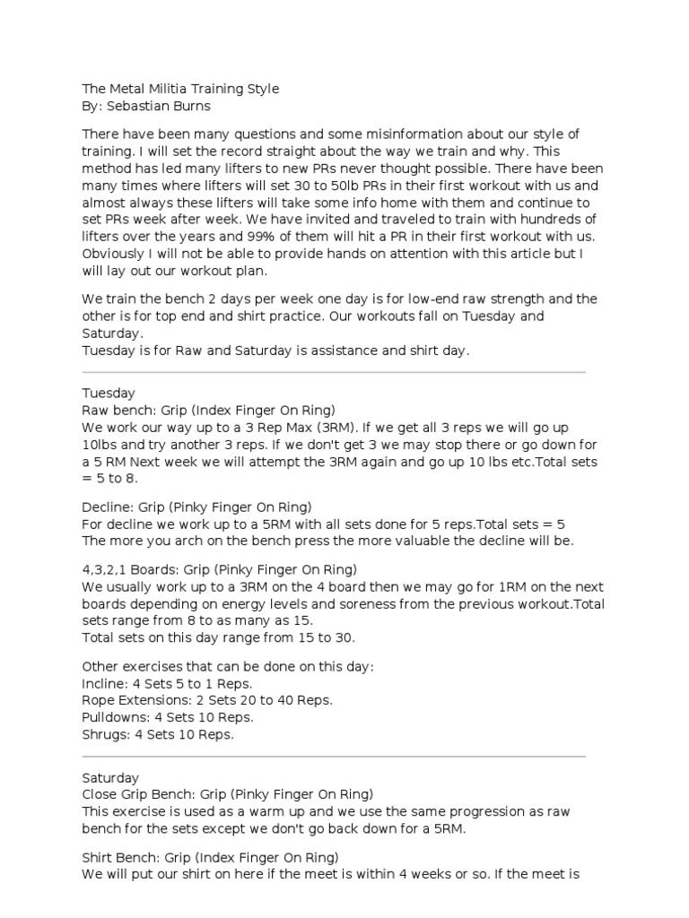 Metal Militia Articles PDF Foot Weightlifting