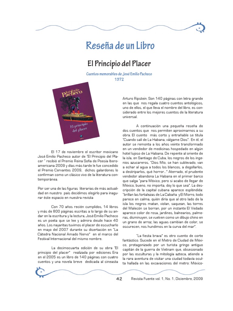 El Principio Del Placer Reseña PDF