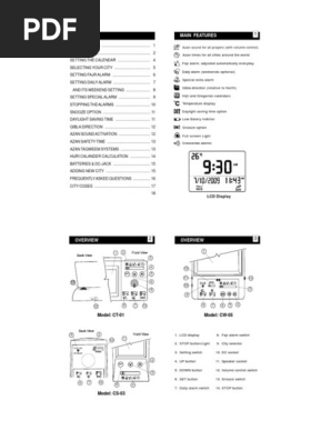 Azan Clock Manual Pdf Pdf Daylight Saving Time Clock