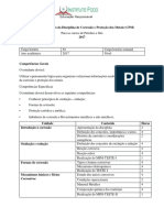 Programa Analítico Da Disciplina de Corrosão e Proteção Dos Metais