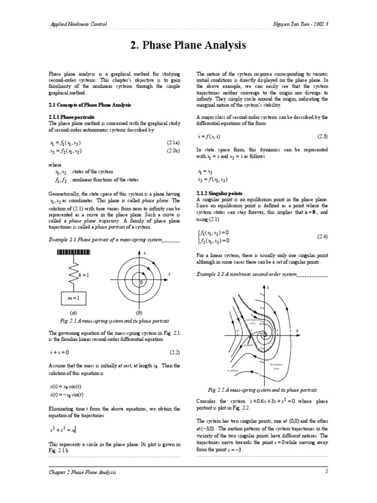 C.2 Phase Plane Analysis PDF | PDF | Nonlinear System | Control Theory