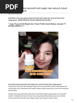 Jual Paket Produk Suplemen Pemutih Kulit Wajah Dan Seluruh Tubuh Tiens Harga Murah Pdf