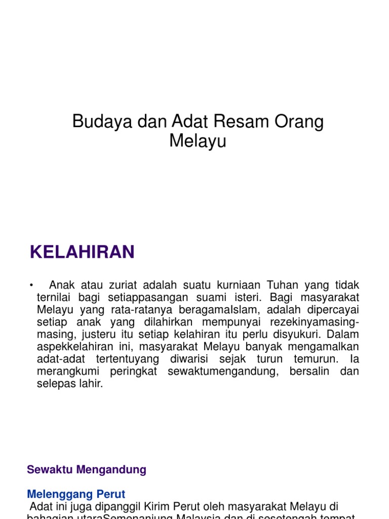 Budaya Dan Adat Resam Orang Melayu
