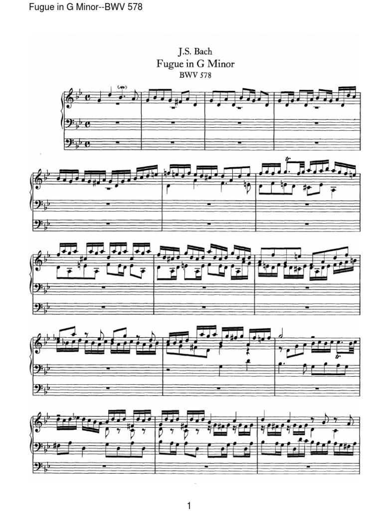 Fuga Sol Menor (Bach) 578 | PDF