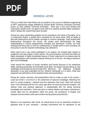 Concordia University - REFERENCE LETTER