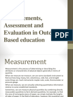 Measurements Assessment and Evaluation in Outcome Based Education