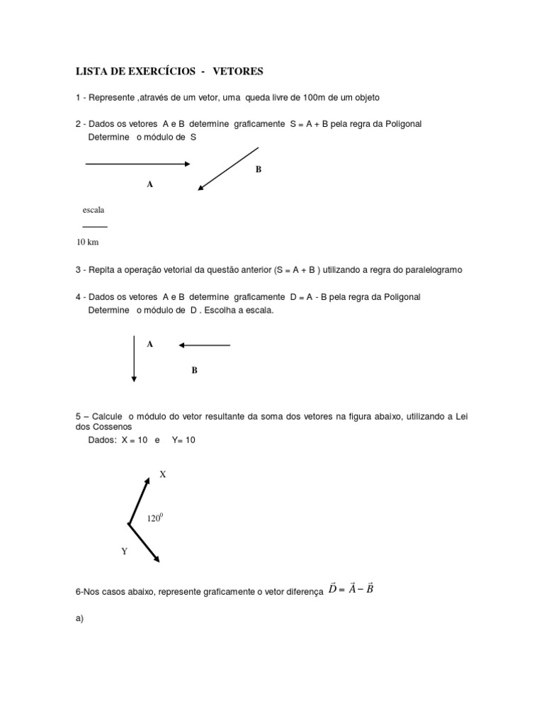 Exercícios sobre Vetores e Resultantes | PDF | Vetor euclidiano | Física