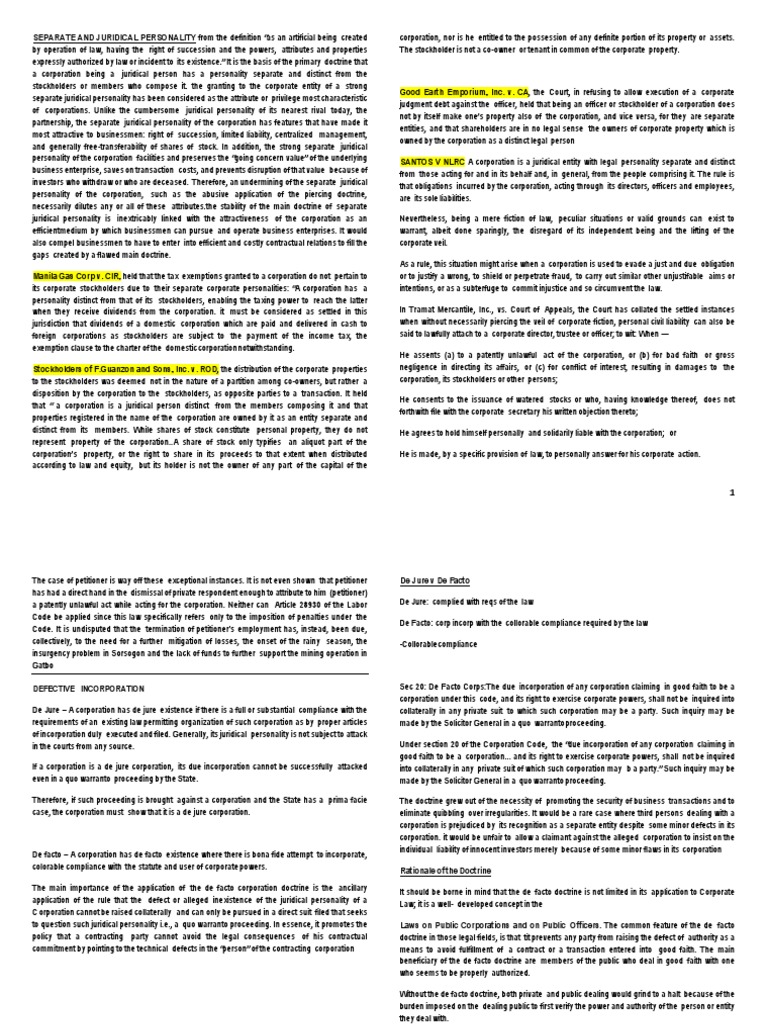 Juridical Personality Meaning Philippines