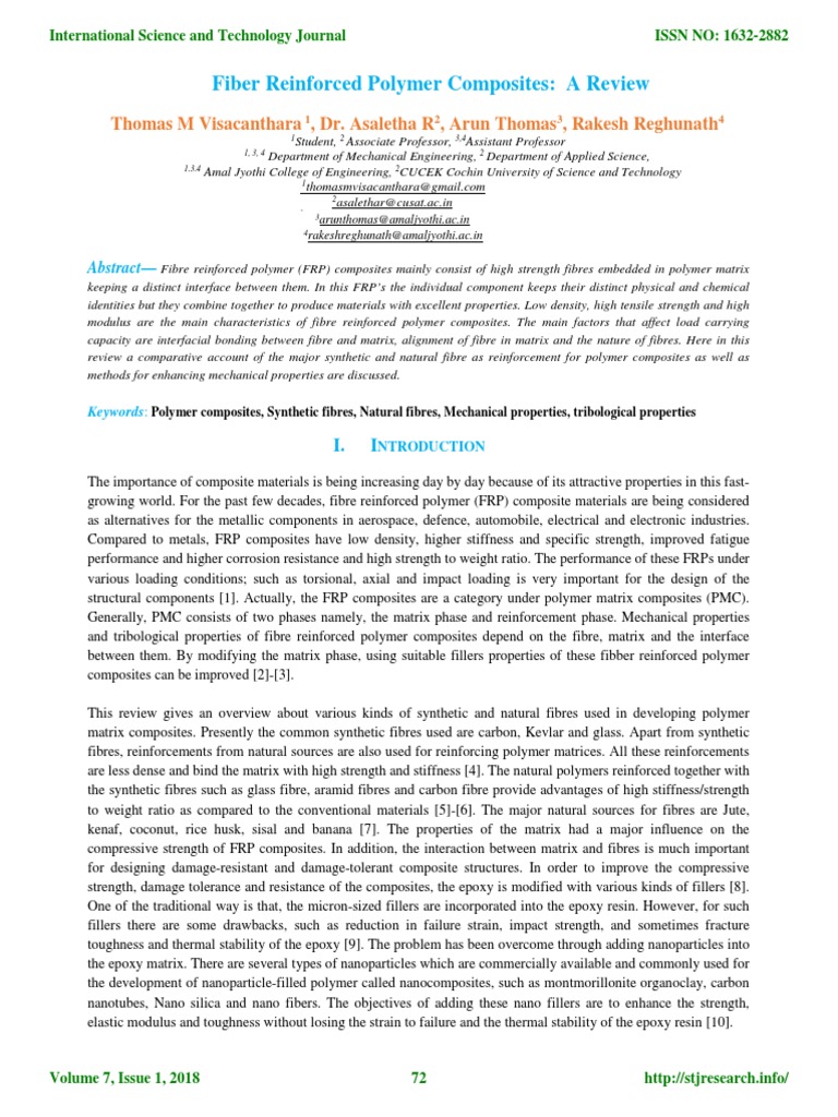 Fiber Reinforced Polymer Review | PDF | Wear | Composite Material