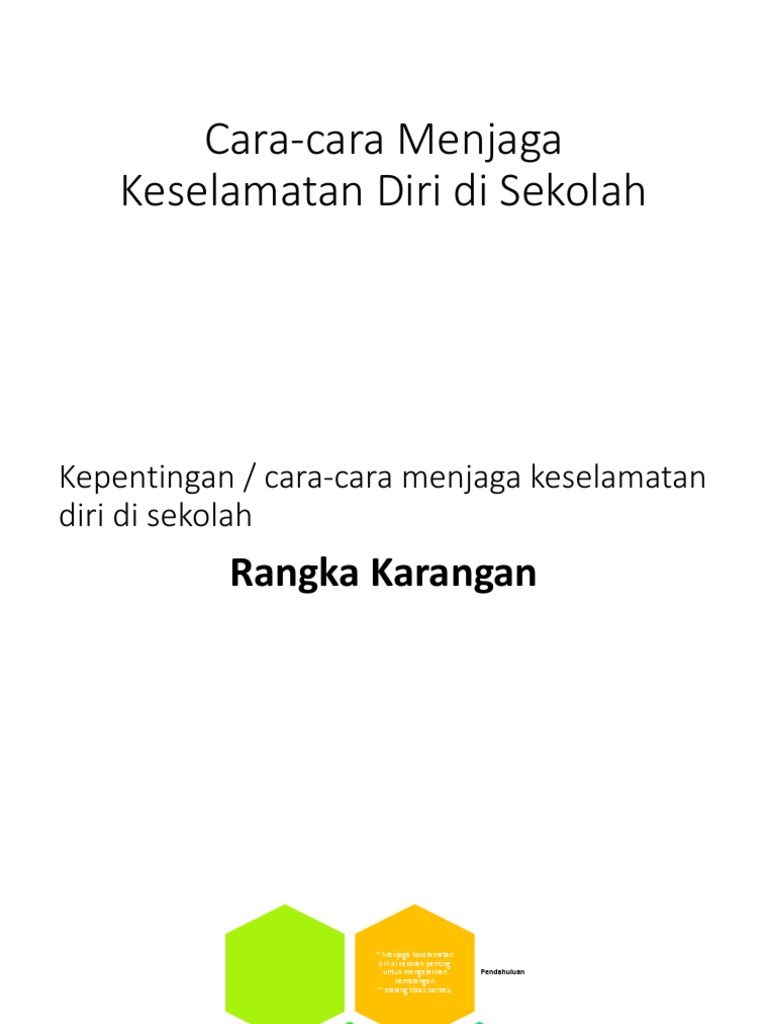 Cara-Cara Menjaga Keselamatan Diri Di Sekolah  PDF
