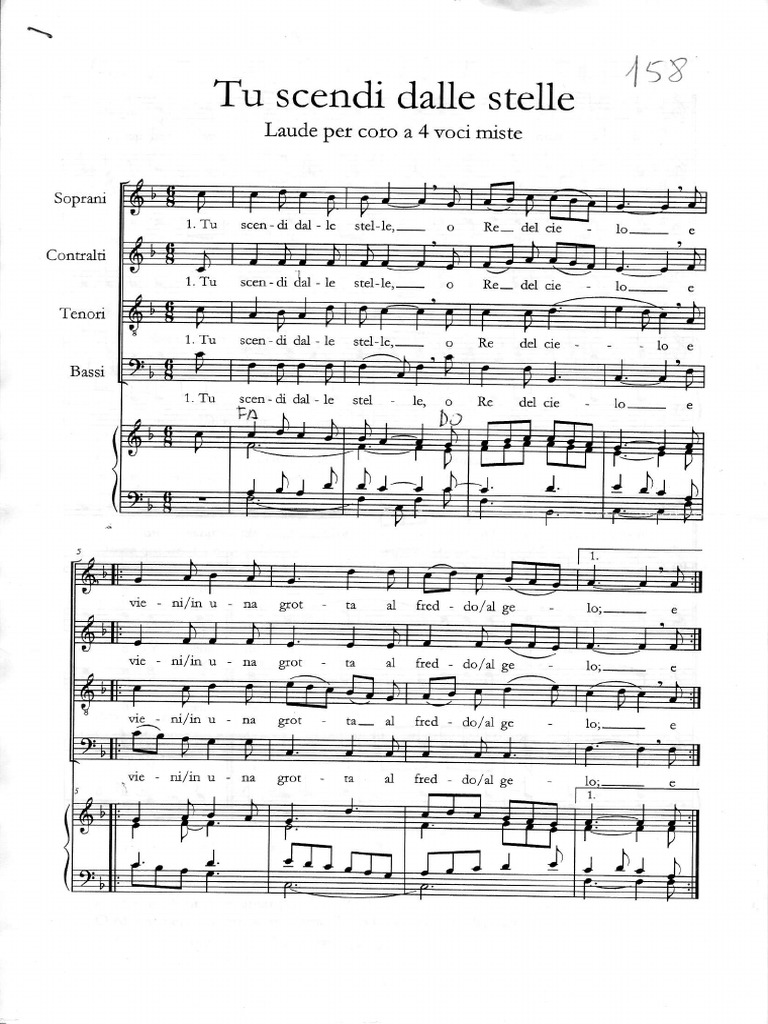 Tu Scendi Dalle Stelle (4 Voci)