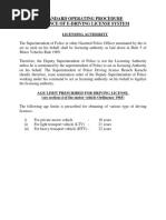 Standard Operating Procedure Issuance of E-Driving License System