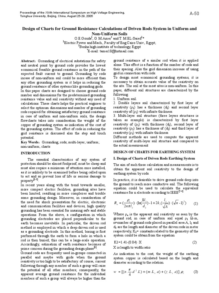 Ground Resistance Charts for Rod Systems | PDF | Electrical Resistivity ...