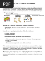 Biologia - Origem Dos Eucariontes