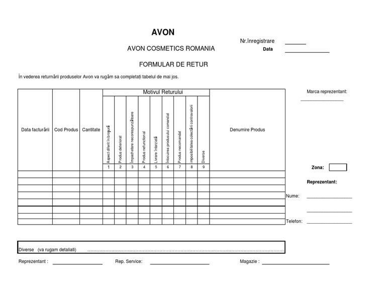 Formular Retur | PDF