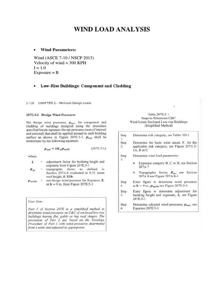 Wind Load Analysis: Wind Parameters: Wind (ASCE 7-10 / NSCP 2015 ...