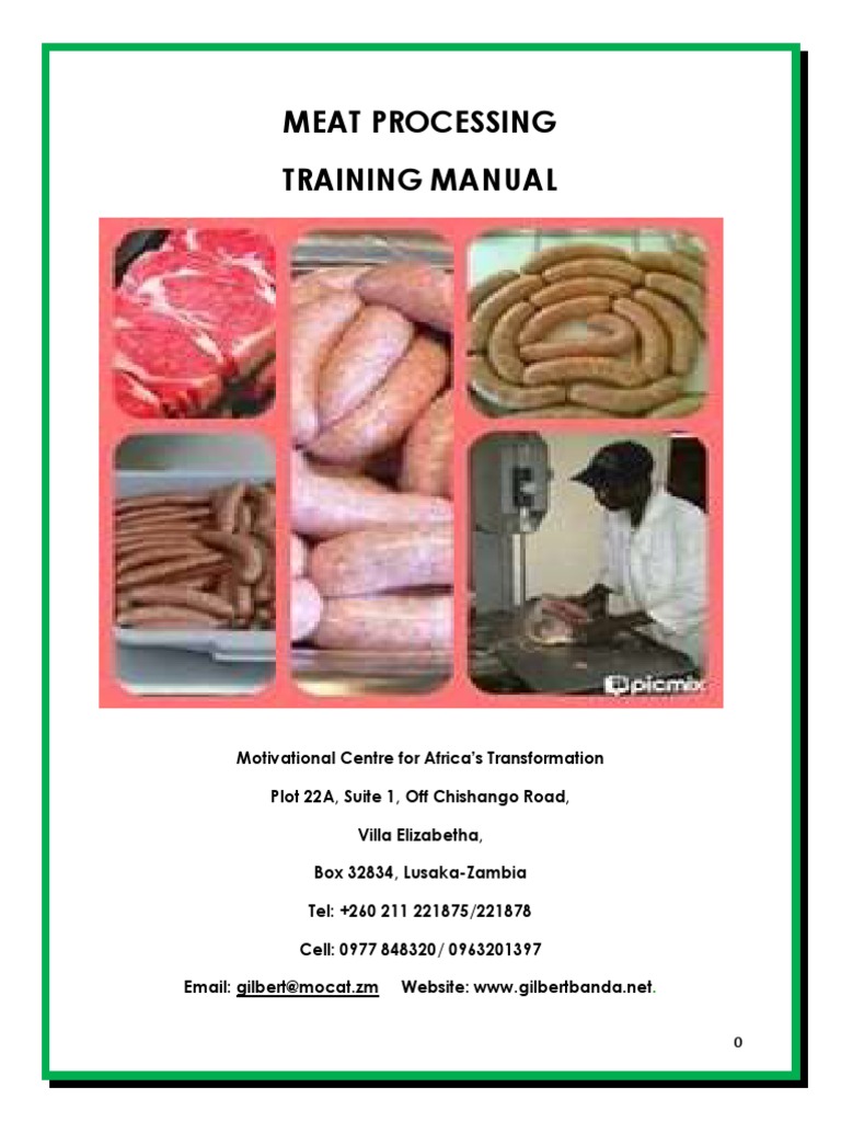 Training Manualmeat Processing Final 2017 Sausage Curing (Food Preservation)