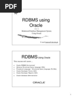 RDBMS Using Oracle