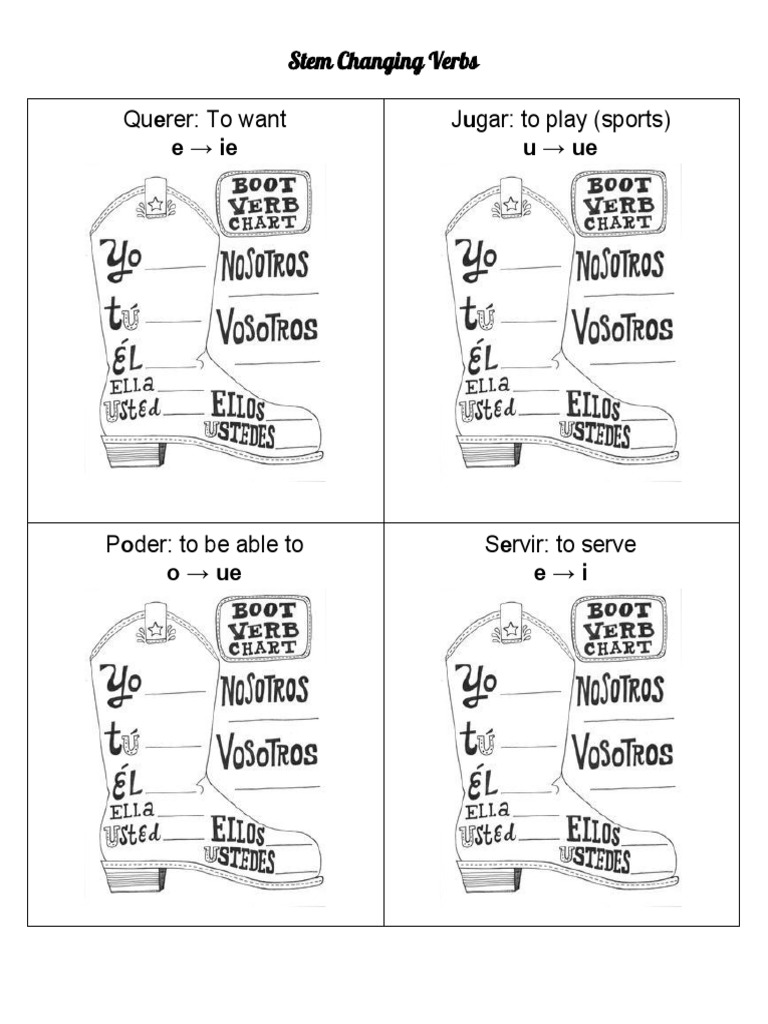 stem changing verbs worksheet pdf